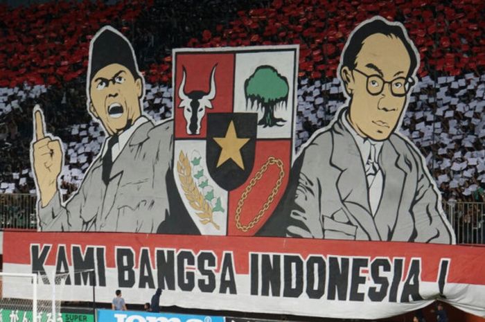 Persembahan Brigata Curva Sud Untuk HUT Ke-72 Indonesia di Pertandingan PSS Sleman vs Persijap Jepara pada Jumat (18/8/2017)