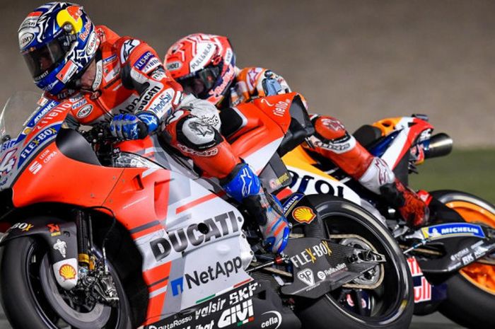 Pertarungan Dovizioso dan Marquez Saat Memasuki Tikungan Terakhir.