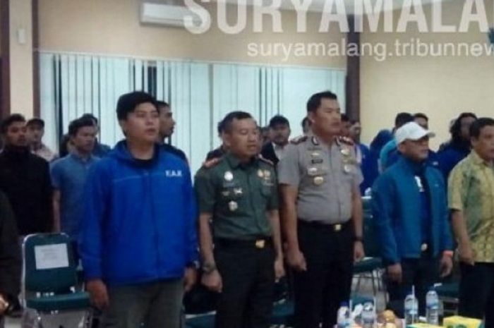 Forum Aremania Kampus gelar acara deklarasi damai beserta dengan pihak-pihak terkait, Sabtu (7/7/2018)