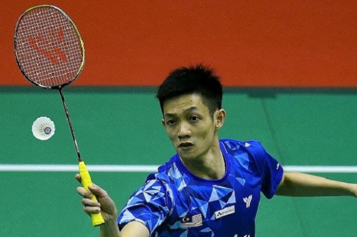 Pebulu tangkis tunggal putra Malaysia, Liew Daren, saat tampil pada laga semifinal Malaysia Masters 