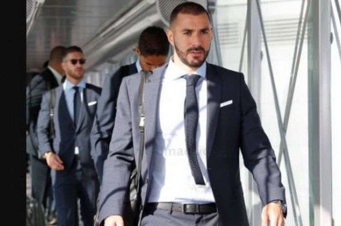 Karim Benzema menuju Skopje, Makedonia.