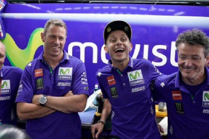 Valentino Rossi bersama tim Movistar Yamaha MotoGP, September 2017.