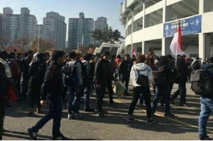 Suporter Indonesia memadati Stadion Paju, Korea Selatan