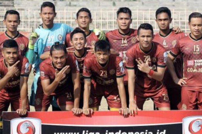 Starting XI PSS Sleman dalam lawatannya ke Pekalongan