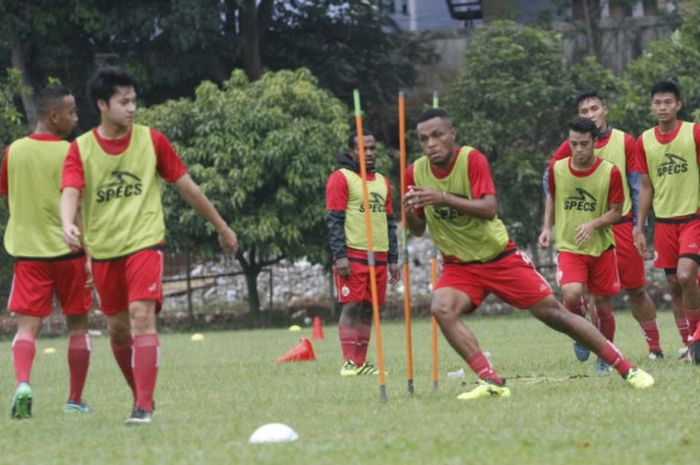 Persija Jakarta menggelar sesi latihan di Lapangan Sutasoma, Halim, Selasa (6/2/2018)