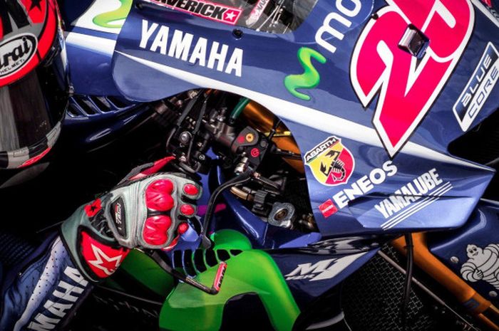 Motor baru Maverick Vinales setelah dipasang fairing baru Yamaha pada tes di Sirkuit Brno, Senin (7/8/2017)