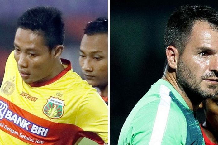 Evan Dimas (kiri), Simon McMenemy.