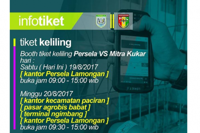 Tiket keliling Pertandingan Persela Lamongan vs Mitra Kukar