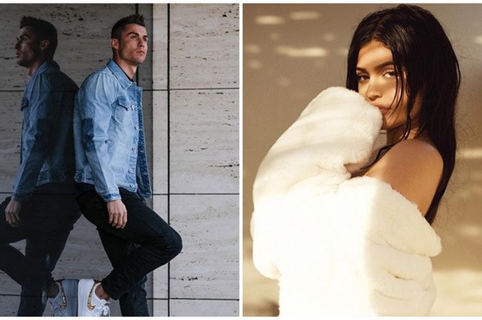 Cristiano Ronaldo (kiri) dan Kylie Jenner