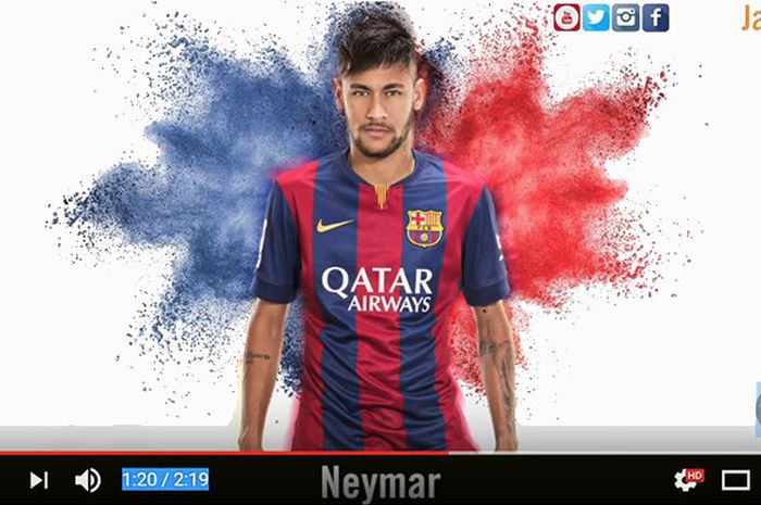 Neymar dalam unggahan video Youtube Game Jam HD