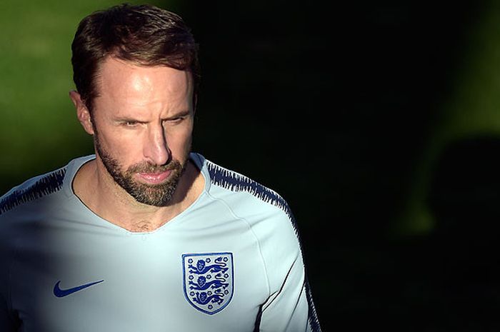 Pelatih timnas Inggris, Gareth Southgate, saat menghadiri sesi latihan tim di Ciudad Deportiva Luis del Sol, Sevilla, pada Minggu (15/10/2018) waktu setempat, menjelang laga UEFA Nations League melawan Spanyol.