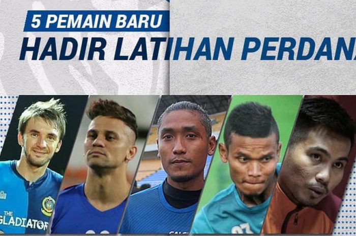 Lima pemain baru Arema FC akan hadir di latihan perdana pada Kamis (10/1/2019).