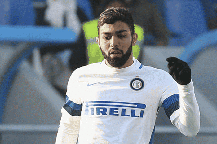 Gabriel Barbosa dalam laga Serie A antara US Sassuolo kontra Internazionale Milano di Citta' del Tricolore, 18 Desember 2016. 