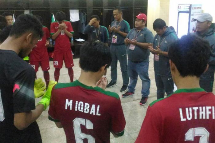 Suasana ruang ganti Timnas U-19 di Piala AFF U-18 2017.