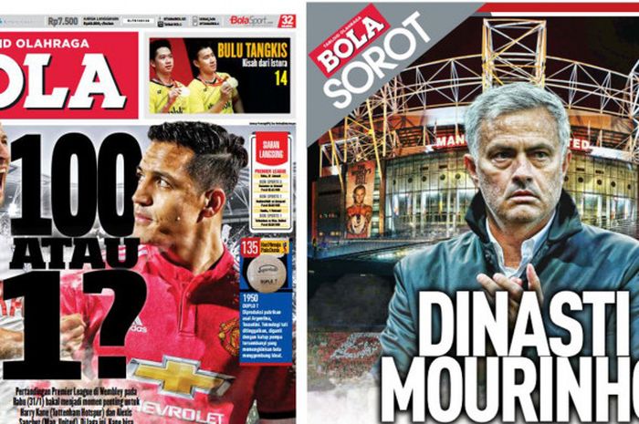 Halaman depan dan materi sorot di Tabloid BOLA edisi terbaru, Selasa (30/1/2018).