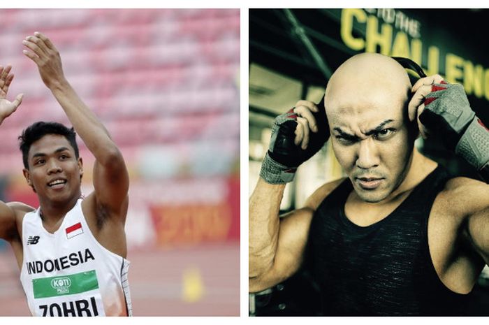 Kolase foto Lalu Muhammad Zohri (kiri) dan Deddy Corbuzier