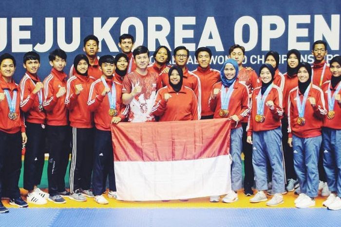 Tim taekwondo Indonesia merebut  2 medali emas, 4 medali perak, dan 3 medali perunggu pada Kejuaraan Internasional Taekwondo Jeju Korea Open 2018 yang berlangsung 18 Juli hingga 24 Juli 2018 di Pulau Jeju, Korea Selatan.