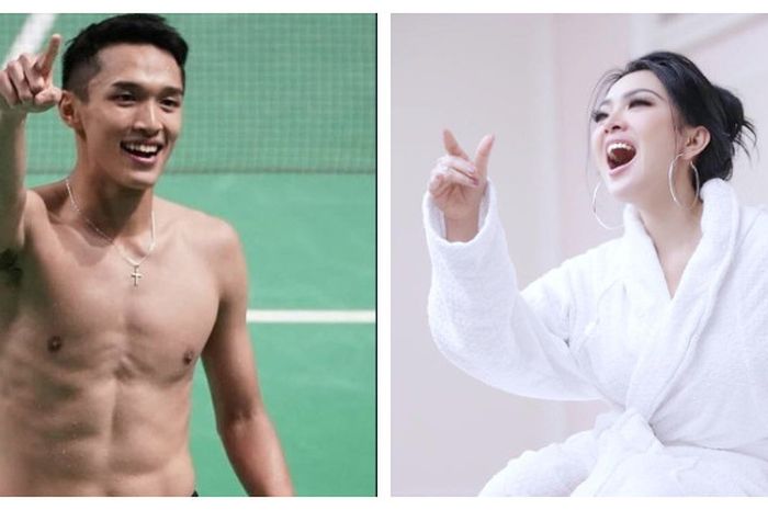 Kolase foto Jonatan Christie (kiri) dan Syahrini