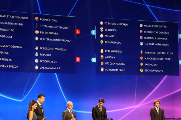 Hasil undian pembagian grup Liga Champions 2018-2019, Kamis (30/8/2018) di Monako.