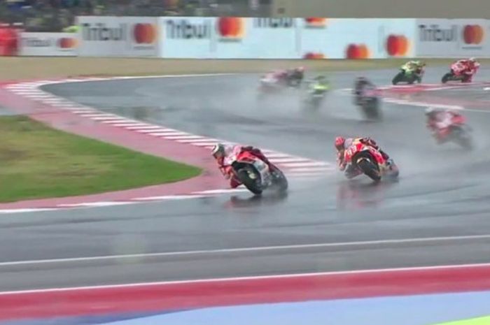 Suasana balapan di seri MotoGP San Marino pada Sirkuit Misano, Minggu (10/9/2017)