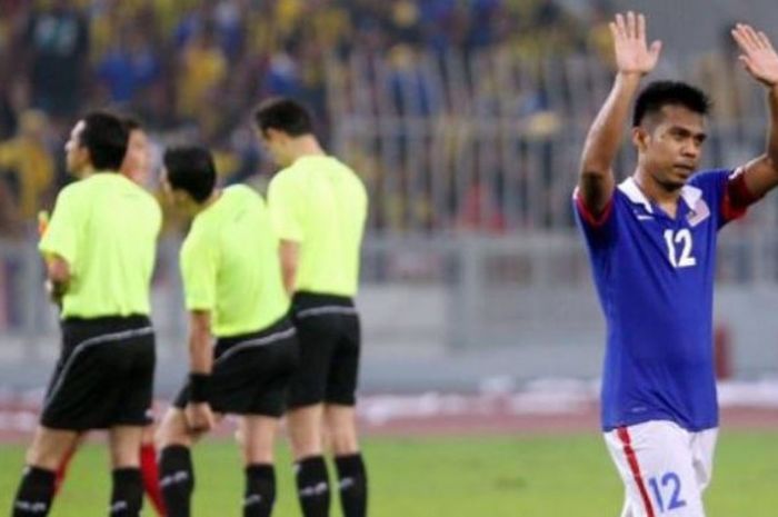 Pesepak bola senior Sukhor Adan saat berseragam timnas Malaysia.