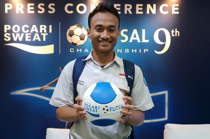 Alif Setyo Punggul, Kapten tim SMA 8 Bekasi, saat ditemui di koferensi pers pocari sweat, Selasa (13/11/2018).