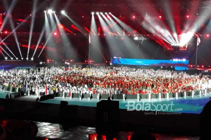 Suasana closing ceremony Asian Games 2018 di Stadion Utama Gelora Bung Karno, Jakarta, 2 September 2018.