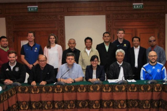 Pertemuan lanjutan PSSI dan DFB soal kerja sama 'Sport for Development' di Hotel Sultan, Jakarta, Rabu (23/5/2018).