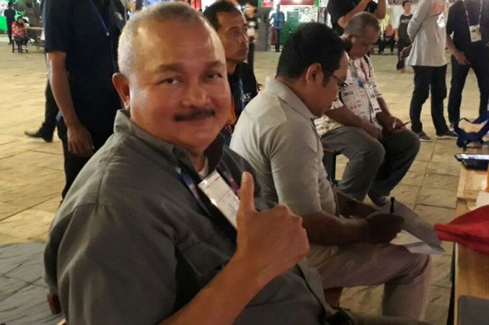 Gubernur Sumatra Selatan, Alex Noerdi, sedang menyaksikan Asian Fest di Kompleks Jakabaring pada Rabu (22/8/2018).