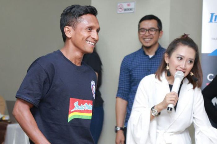 Ricky Ohorella saat perkenalan sponsor baru Arema FC di Hotel Savana, Kota Malang pada Selasa 13 Februari 2018.