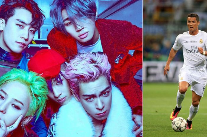 Boyband Korea Selatan, BigBang (foto kiri), dan Penyerang Real Madrid Cristiano Ronaldo (foto kanan).