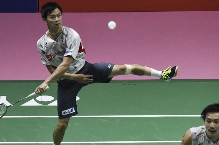 Pebulu tangkis Jepang, Yuta Watanabe, saat berlaga di Piala Thomas, 27 Mei 2018 di Bangkok, Thailand. 