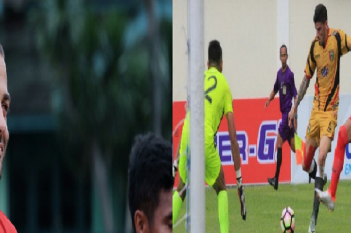 Aleksandar Rakic, pemain PS Tira dan Fernando Rodrigues, pemain Mitra Kukar