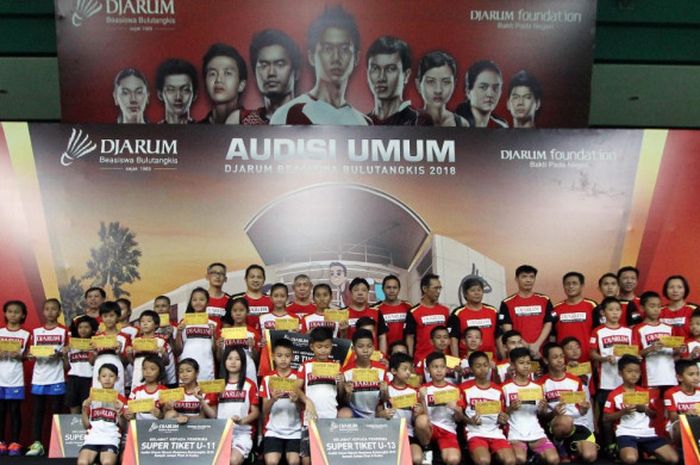 Finalis audisi umum djarum beasiswa bulu tangkis 2018 yang berlangsung di Kudus, Kamis (6/9/2018).