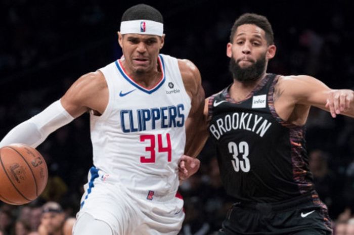 Forward Los Angeles Clippers, Tobias Harris, saat menjalani laga melawan Memphis Grizzlies pada lanjutan musim reguler NBA 2018-2019.