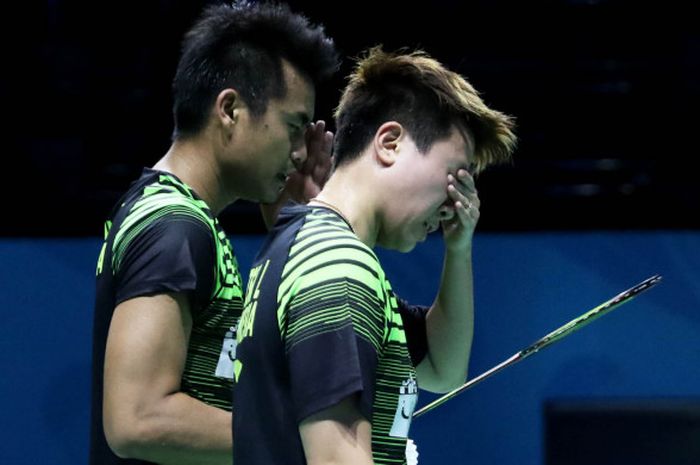 Ekspresi kecewa dari Tontowi Ahmad/Liliyana Natsir setelah gagal melaju ke babak final BWF SuperSeries Finals 2017, Sabtu (16/12/2017).