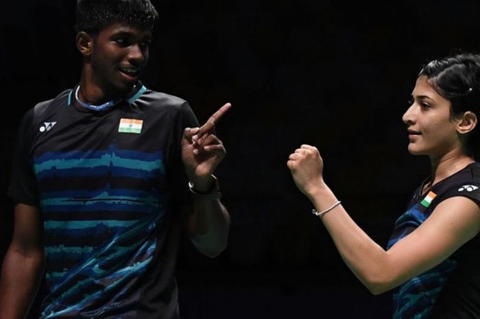 Pasangan ganda campuran India, Satwiksairaj Rankireddy (kiri)/Ashwini Ponnappa