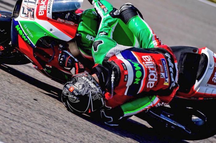 Aksi head down Scott Redding saat MotoGP Jerman.