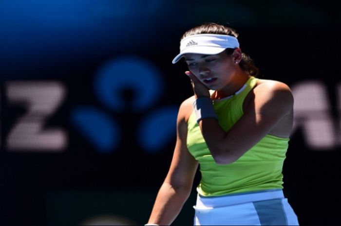 Garbine Muguruza saat bertanding pada babak kedua Australian Open 2018, Kamis (18/1/2018).