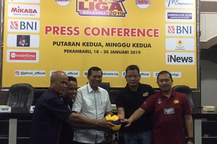 Perwakilan tim jelang Proliga 2019 di Pekanbaru, Kamis (17/1/2019).