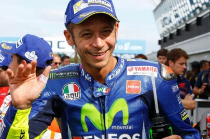 Valentino Rossi usai sesi kualifikasi di GP Inggris 2017 pada hari Sabtu (26/8/2017)