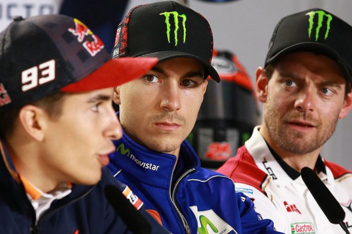 Marc Marquez, Maverick Vinales, dan Cal Crutchlow.