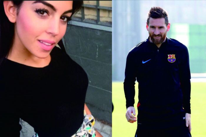 Georgina Rodriguez (kiri) dan Lionel Messi (kanan)