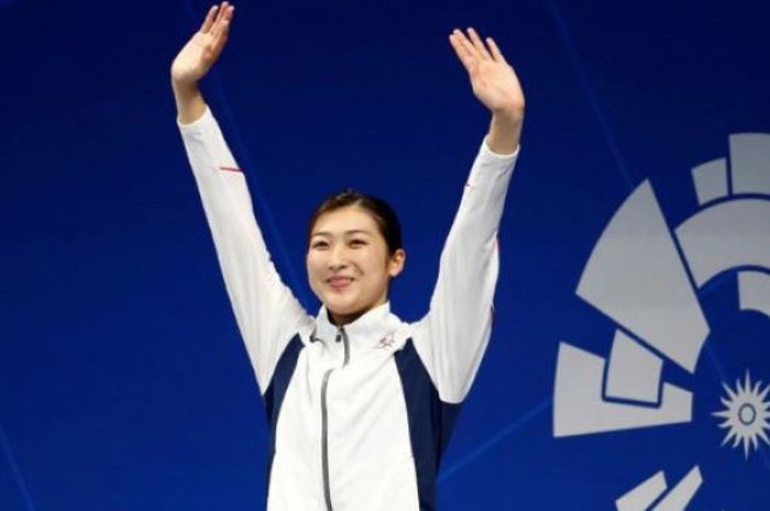 Rikako Ikee berhasil merebut medali emas pada cabor renang nomor 100 meter gaya bebas putri di Asian Games 2018, Senin (20/8/2018). 