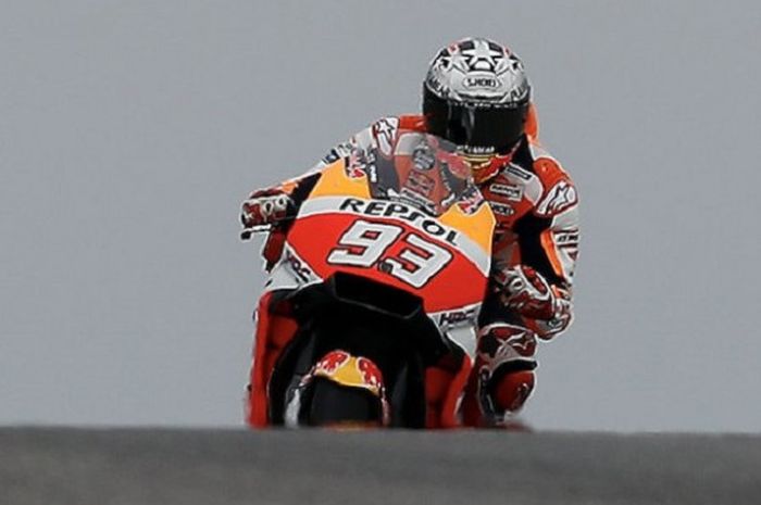 Marc Marquez saat beraksi pada sesi balapan MotoGP Americas 2018 yang berlangsung Minggu (22/4/2018) waktu Amerika Serikat atau Senin dini hari WIB.