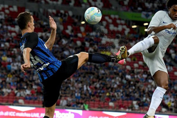 Chelsea dan Inter Milan beradu dalam lanjutan ICC 2017 di Stadion Nasional Singapura, Sabtu (29/7/2017). 