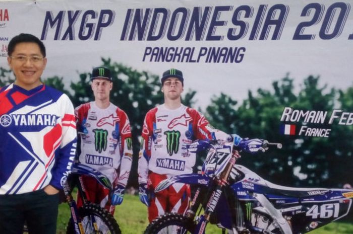 Direktur utama CV Sumber Abadi Yamaha Bangka Belitung, Hartono, saat hadir dalam acara meet and greet yang digelar Jumat (29/6/2018).