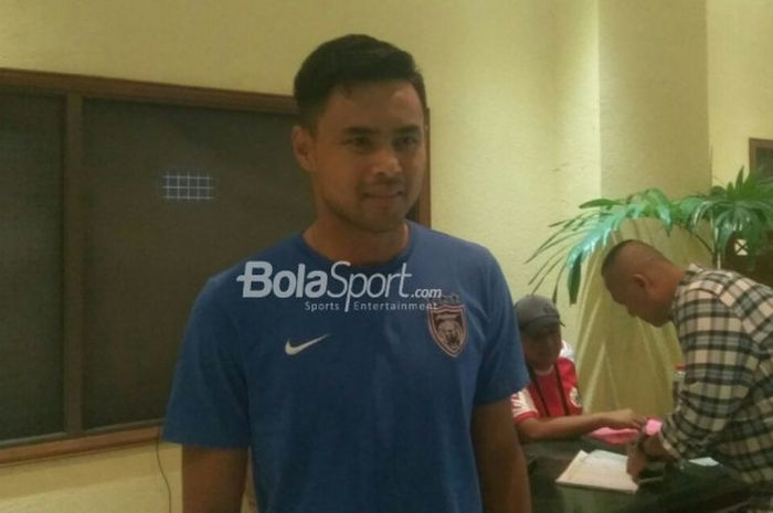 Bek Johor Darul Takzim Aidil Zafuan Abdul Razak saat ditemui wartawan di Hotel Sultan, Jakarta, Senin (9/4/2018).