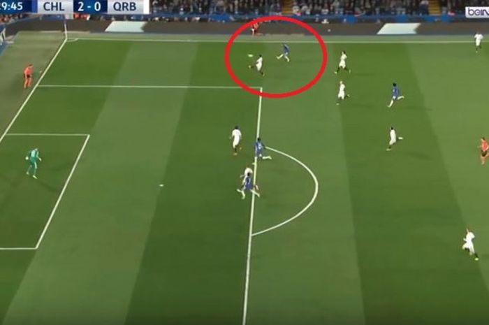 Bek kanan Davide Zappacosta mencetak gol indah ke gawang Qarabag, Rabu (13/9/2017).