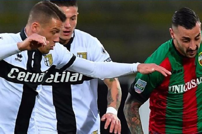 Aksi laga Serie B antara Ternana dan Parma pada Jumat (8/12/2017).